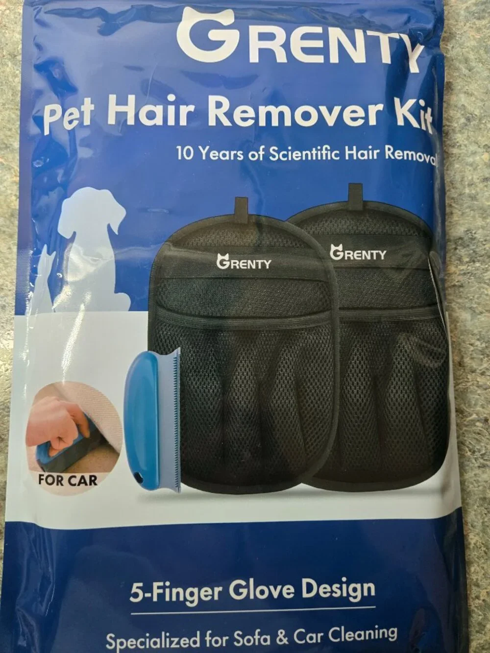 Pet Hair Removal Gloves for Dogs & Cats – Five-Finger Grooming Mitts Reuse